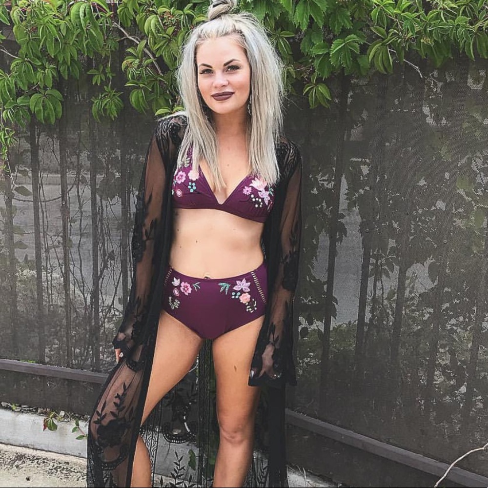 Purple high waist swim suit!